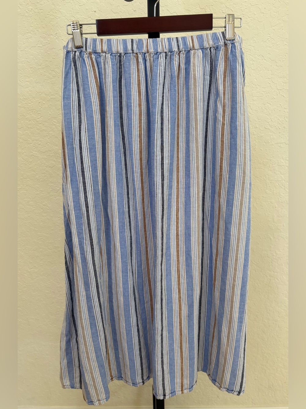 Caslon cotton stripe midi skirt M
